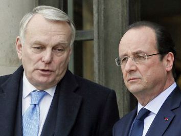 Wahlverlierer: François Hollande (r.) mit Jean-Marc Ayrault