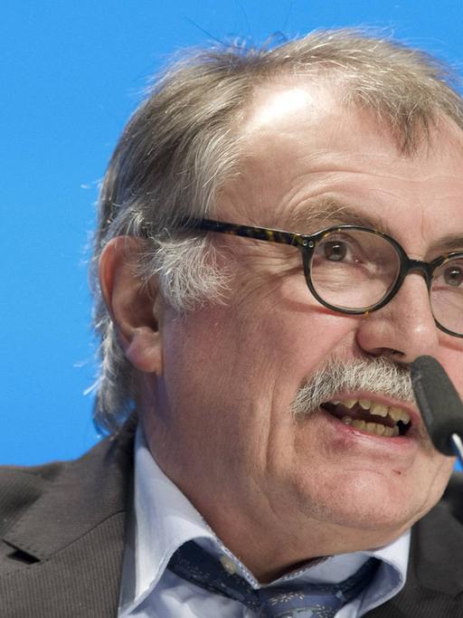 Jürgen Borchert bei einem Vortrag auf dem Parteitag der Alternative für Deutschland (AfD) Ende Januar 2015 in Bremen.