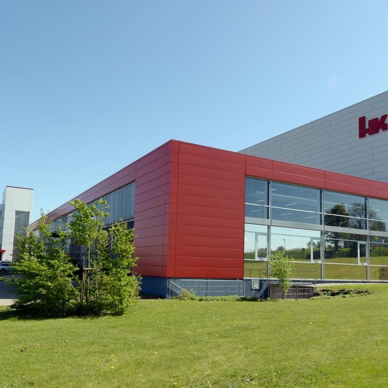 Der Firmensitz des Waffenproduzenten Heckler und Koch in Oberndorf, Baden-Württemberg