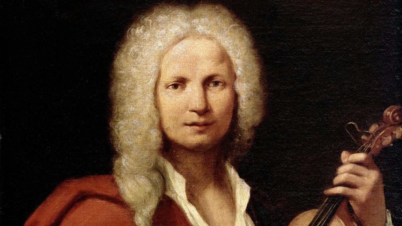 Der Komponist Antonio Vivaldi (1678 - 1741) auf einem Gemälde im Civico Museo Bibliografico Musicale