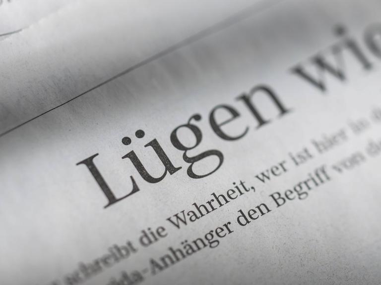 Ein Zeitungsausschnitt mit dem Wort "Lügen"
