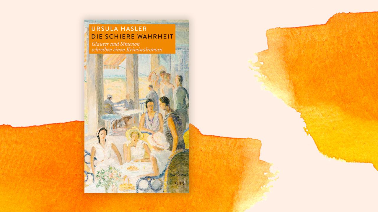Das Cover des Krimis von Ursula Hasler, "Die schiere Wahrheit", auf orange-weißem Grund. Das Buch ist auf der Krimibestenliste von Deutschlandfunk Kultur im November 2021.
