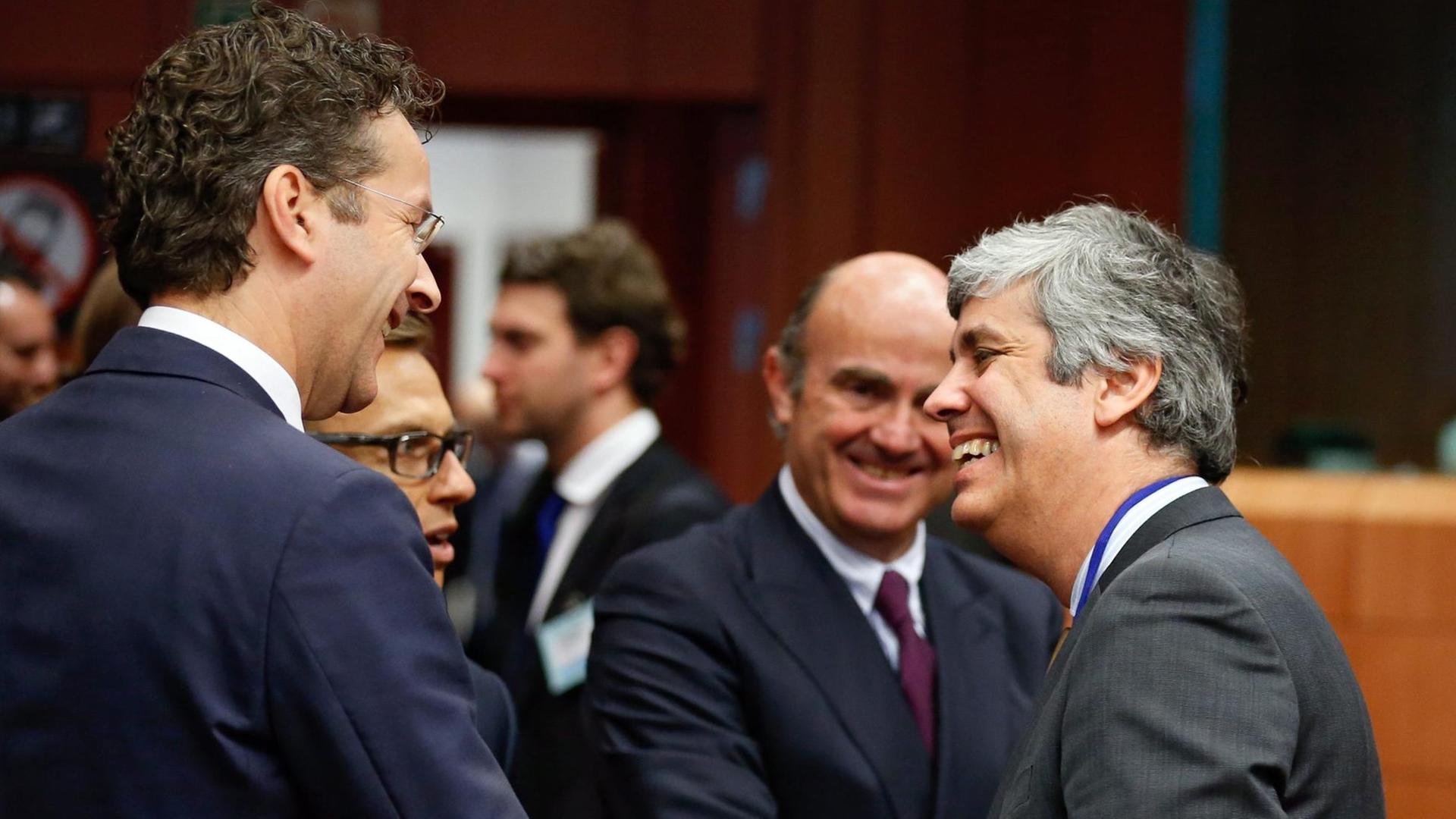 Eurogruppenchef Jeroen Dijsselbloem (l.) und Portugals Finanzminister Mario Centeno