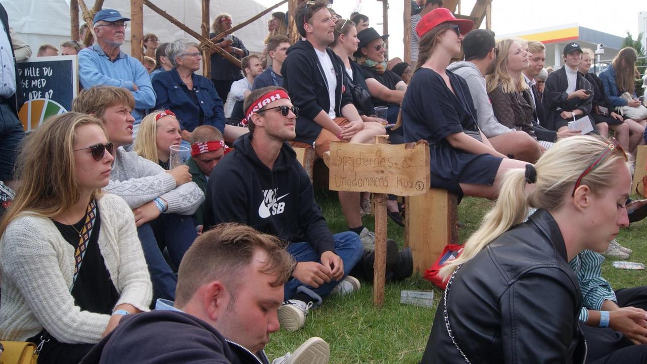 Diskussion auf dem Politik-Festival Folkemøde auf der dänischen Insel Bornholm, 2017.