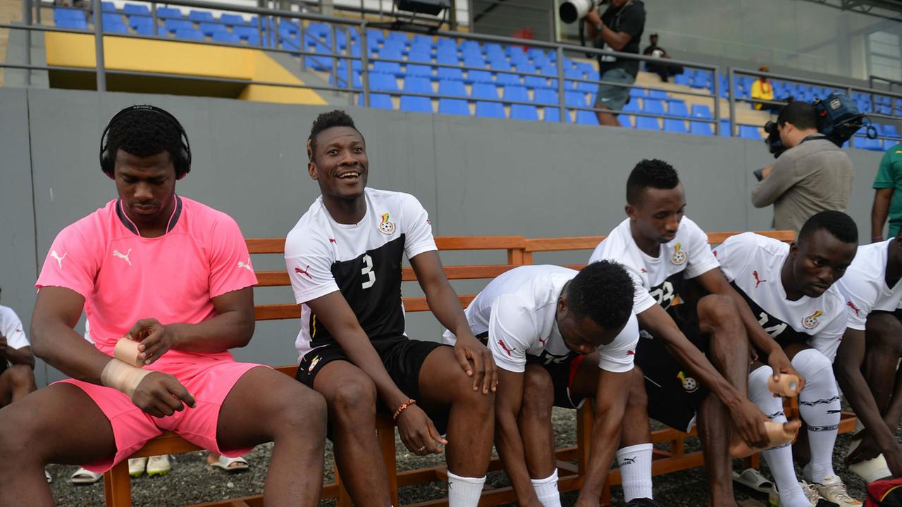 Eine Trainingssession der ghanaischen Mannschaft am Tag vor dem Finale des Afrika-Cups.