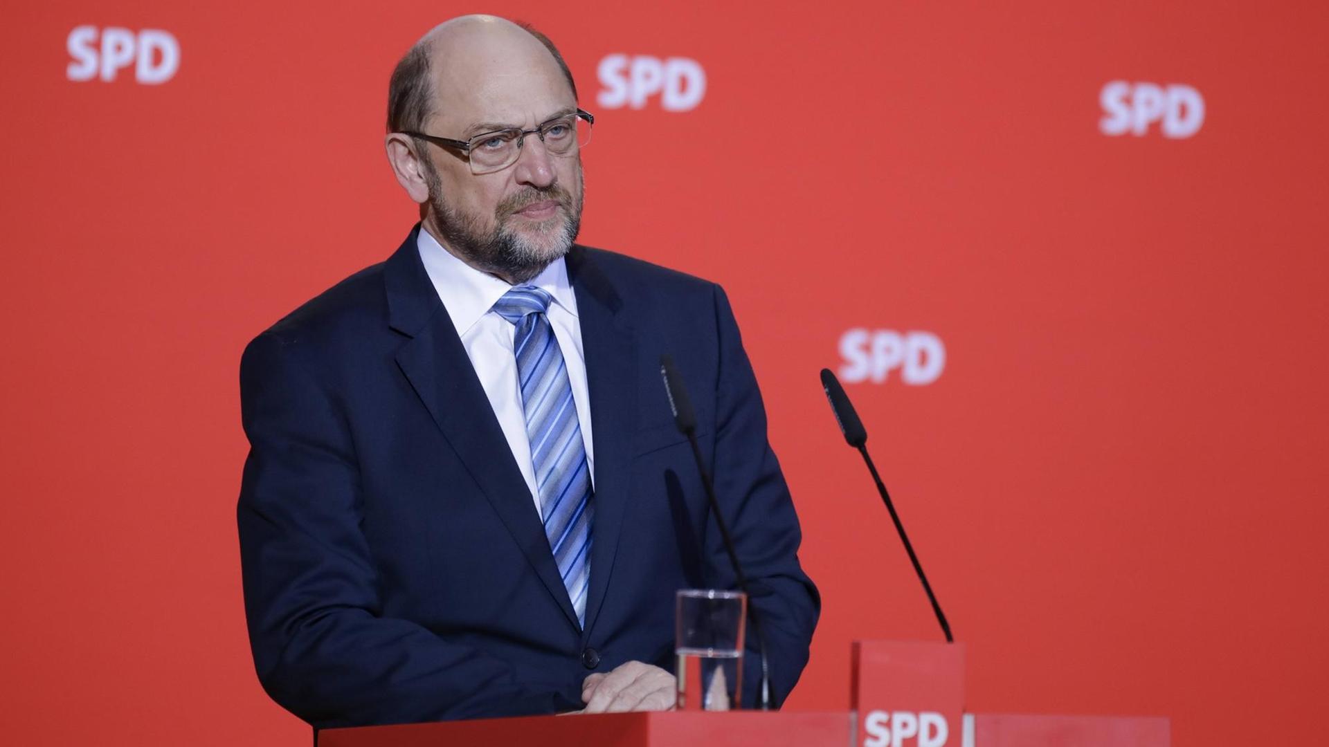 Martin Schulz, SPD Parteivorsitzender. 07.02.2018, Berlin.