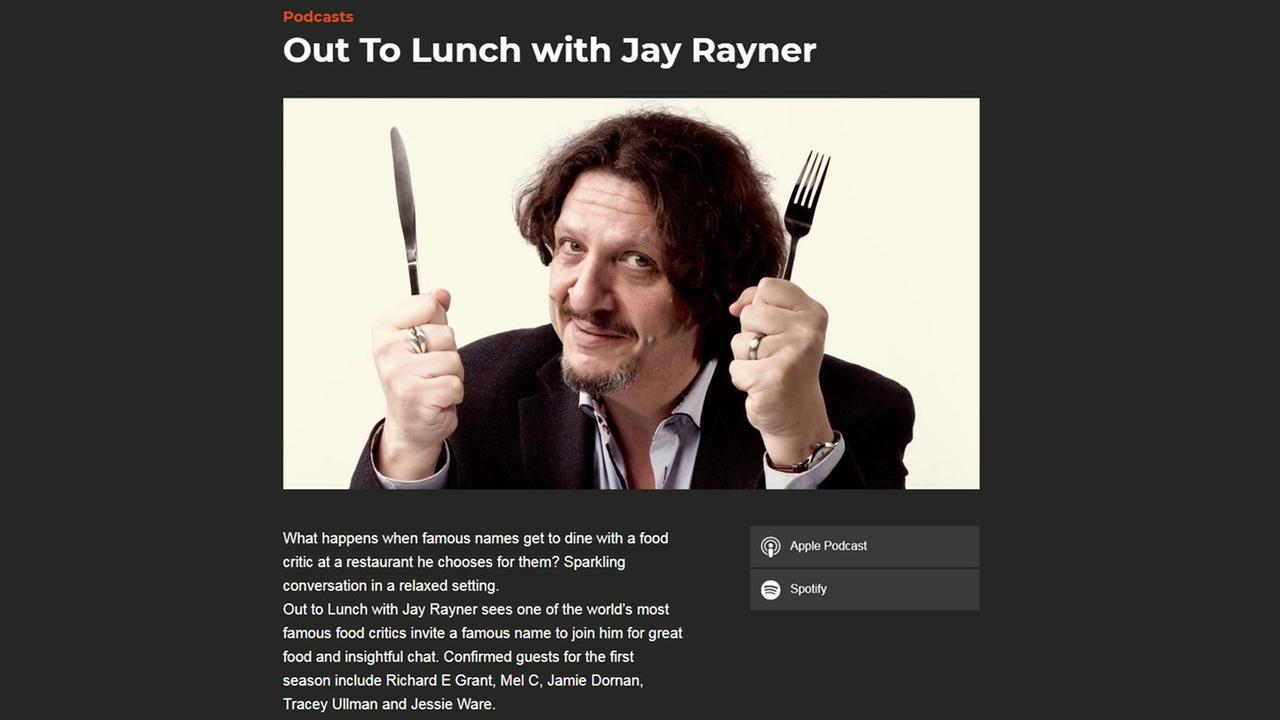 Der Podcast von Jay Rayner "Out to Lunch"