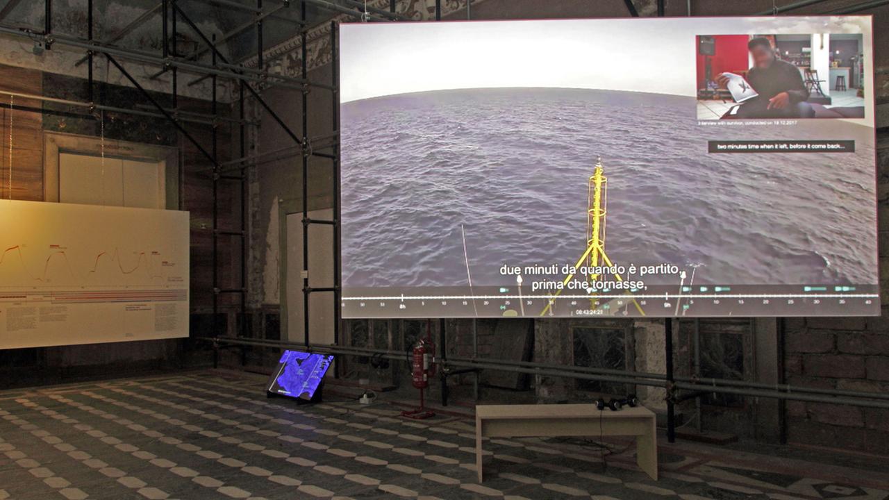 Ausschnitt aus der multimedialen Installation des Projekts von "Forensic Oceanography"