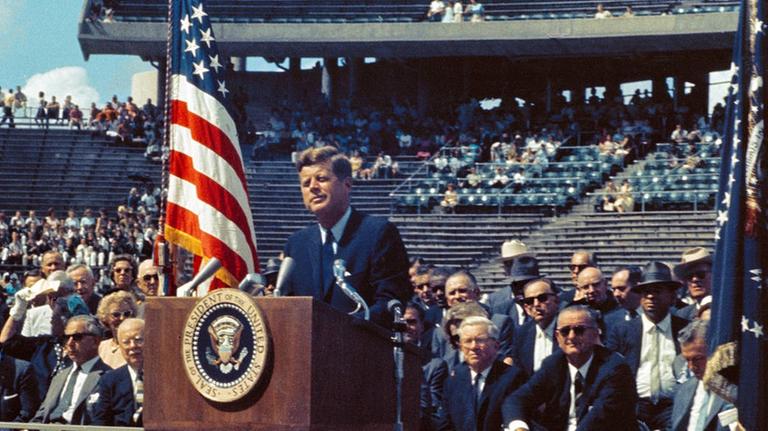 "We choose to go to the Moon": John F. Kennedy bei seiner Rede in Houston