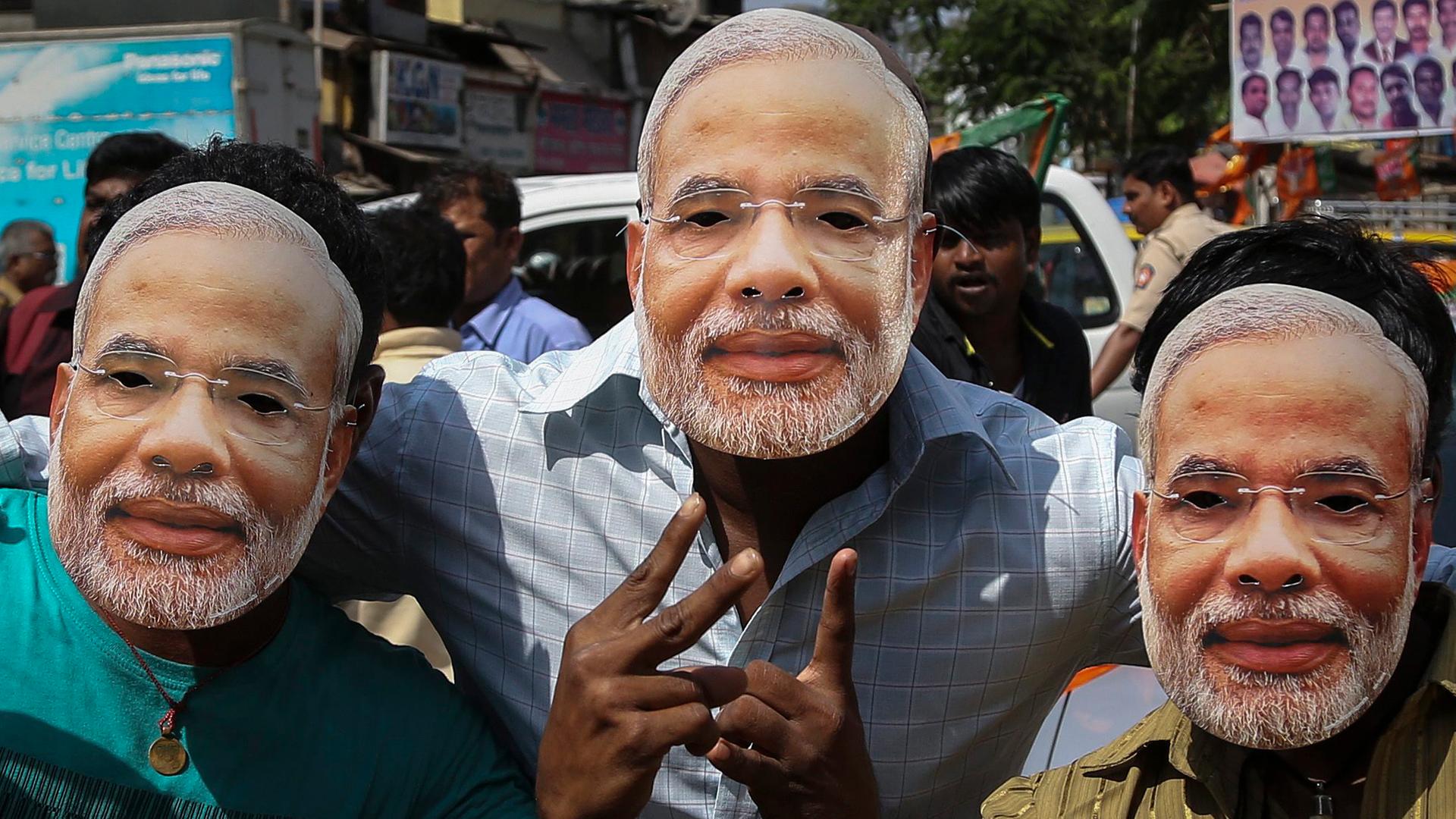 Anhänger des indischen Premiers Narendra Modi