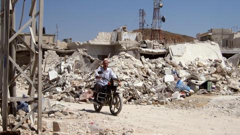 Schwere Zerstörungen in der syrischen Stadt Asas (August 2012).