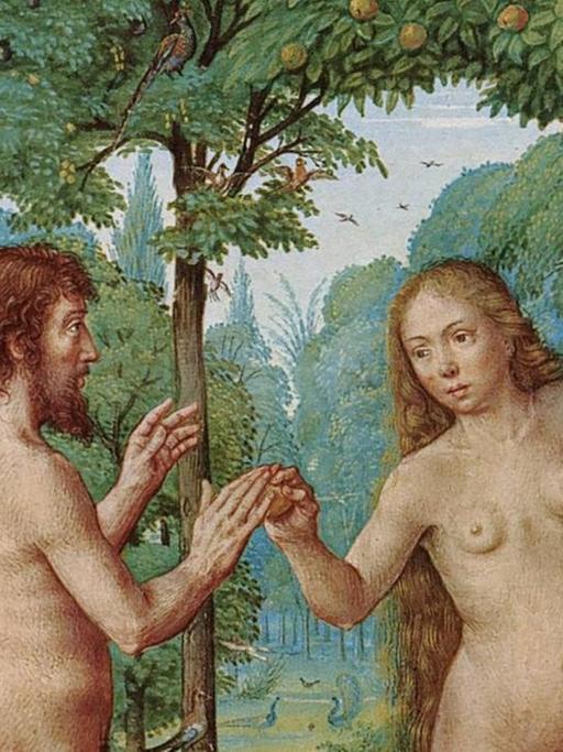 Adam und Eva in einem Gemälde von Bréviaire Grimani