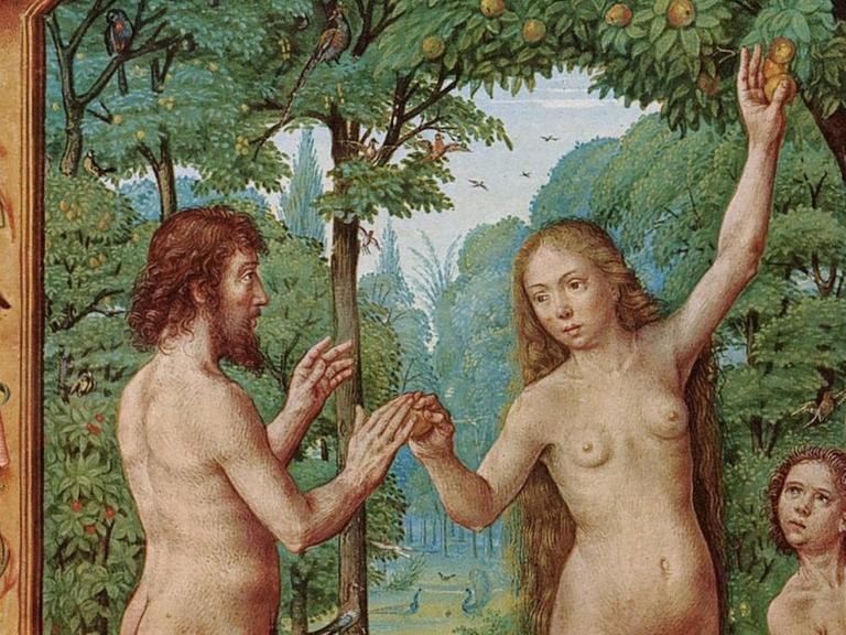 Adam und Eva in einem Gemälde von Bréviaire Grimani