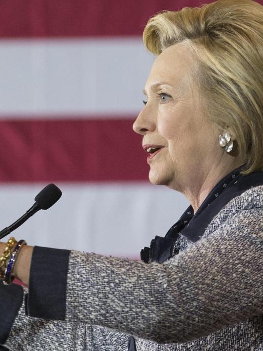 Hillary Clinton im Wahlkampf in Pittsburgh, Pennsylvania, USA.