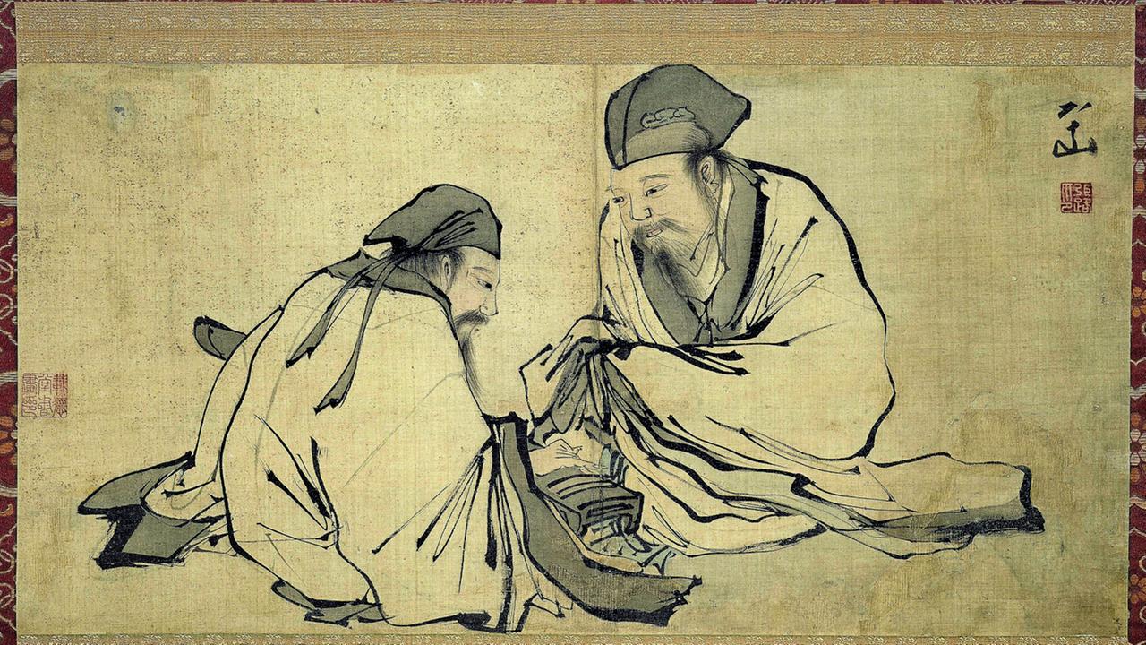 Zhang Lu, Für den Freund die Zither spielen, Ming-Dynastie, China