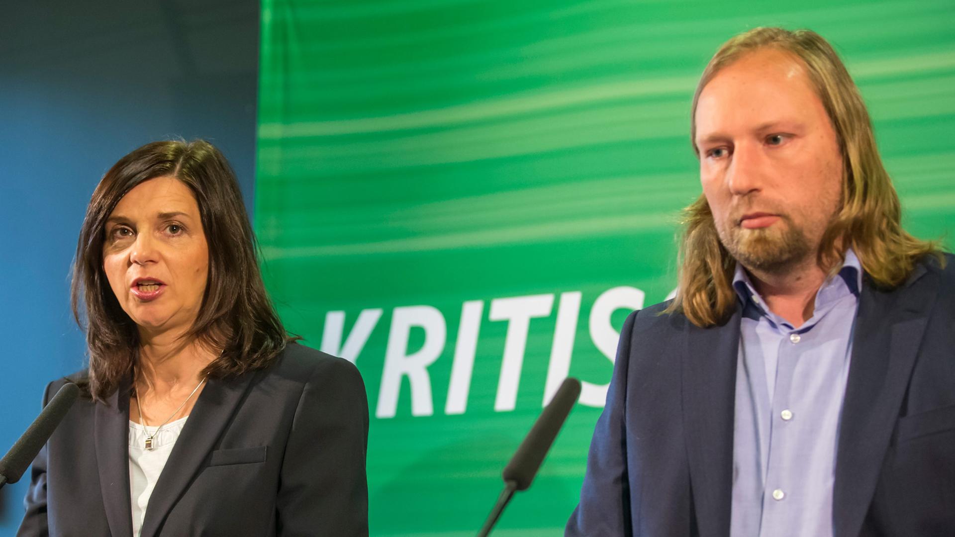 Die Grünen-Fraktionsvorsitzenden Katrin Göring-Eckardt und Anton Hofreiter 