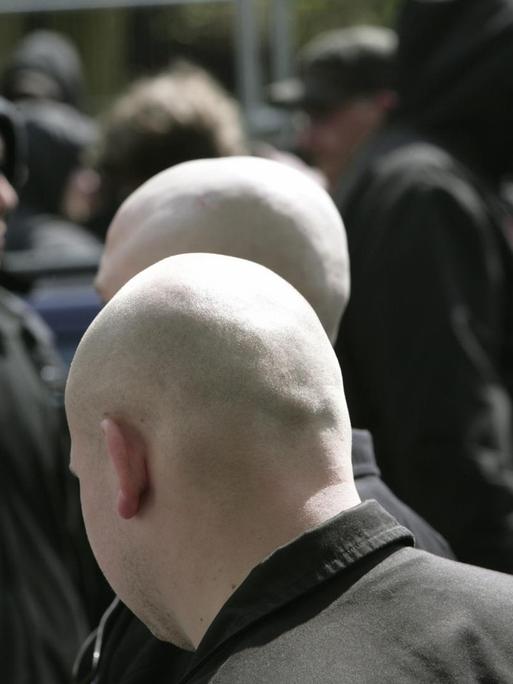 Neonazi-Demo in Hamburg, bei dem unter anderem der sogenanntew Schwarze Block der Neonazis aufmarschierte.