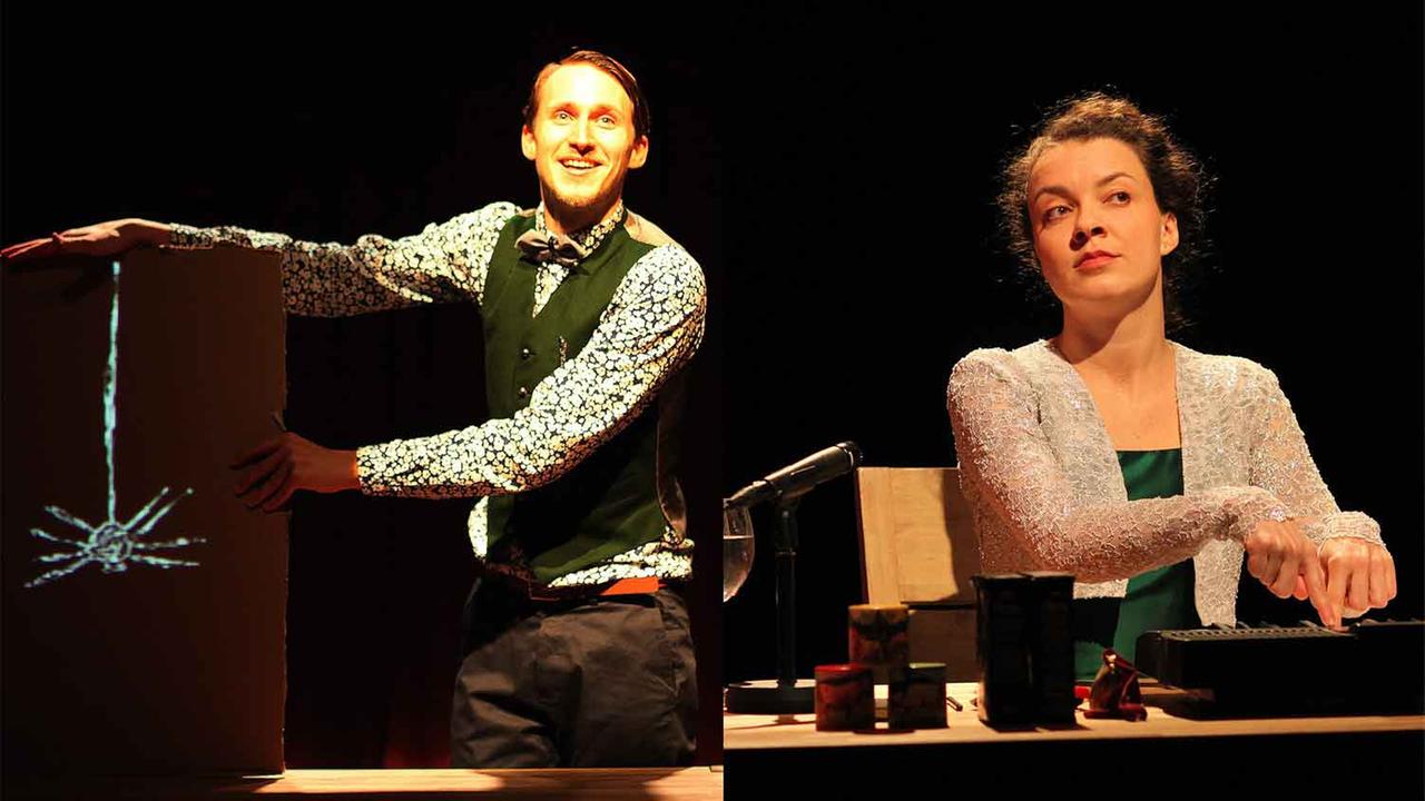 Johannes (Johannes Hendrik Langer) und Caroline (Caroline Erdmann) erzählen vom "Ummöglich möglichen Haus" Johannes (Johannes Hendrik Langer) und Caroline (Caroline Erdmann) erzählen vom "Ummöglich möglichen Haus"