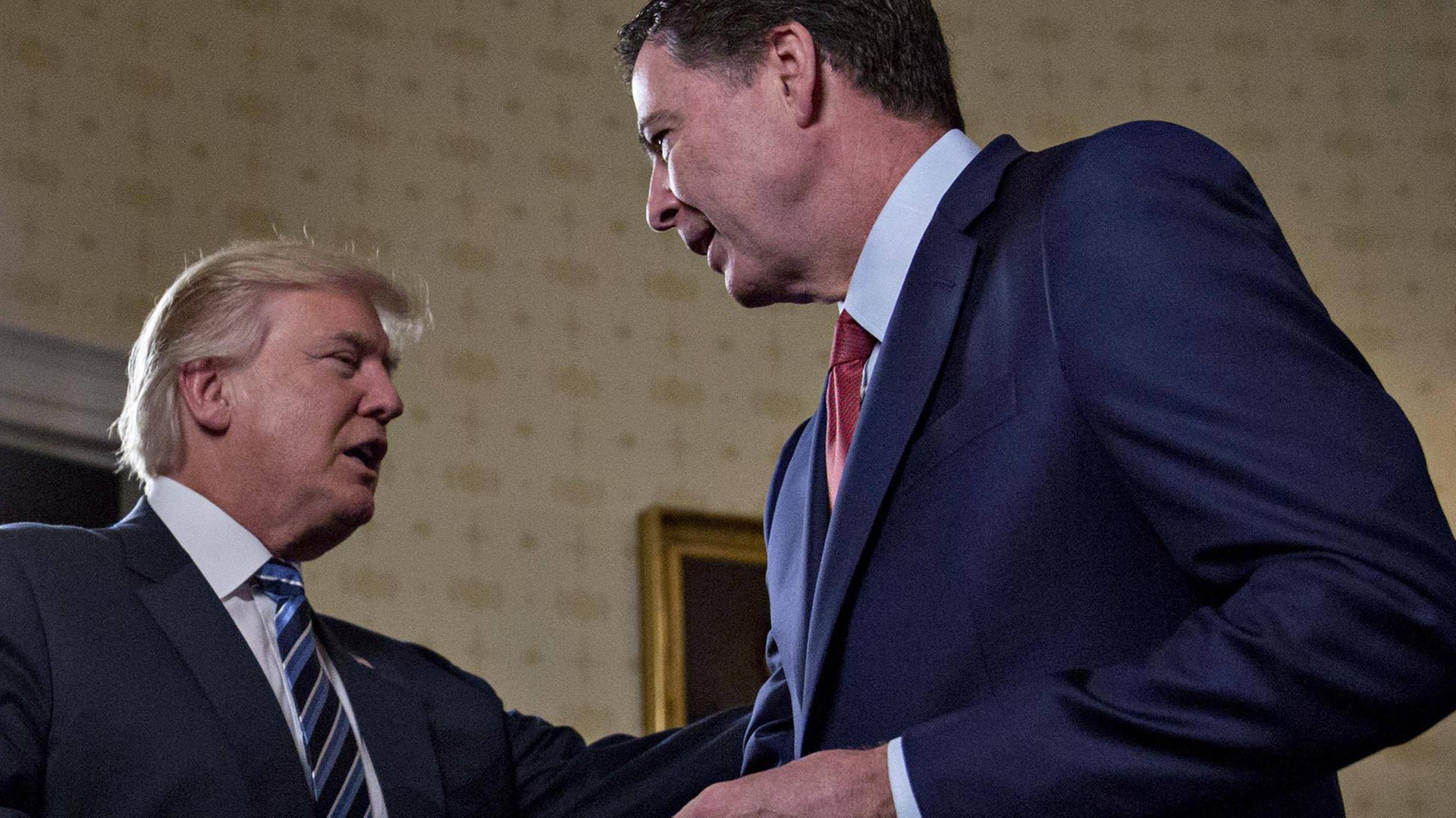 Im Januar wurden noch Hände geschüttelt: Donald Trump und James Comey.