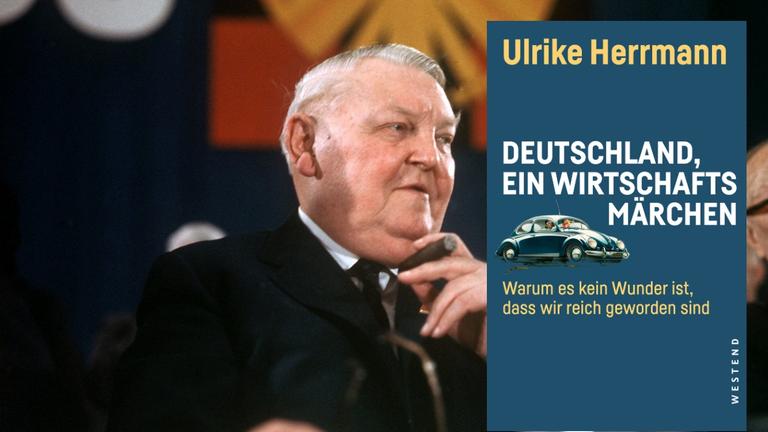 Der vermeintliche "Vater des deutschen Wirtschaftswunders" Ludwig Erhard in einer undatierten Aufnahme mit der obligatorischen Zigarre.