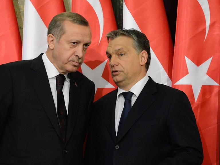 Der türkische Präsident Erdogan und der ungarische Premier Orban