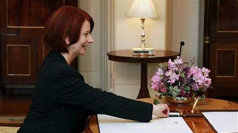 Australiens neue Premierministerin Julia Gillard bei ihrer Amtsaufnahme