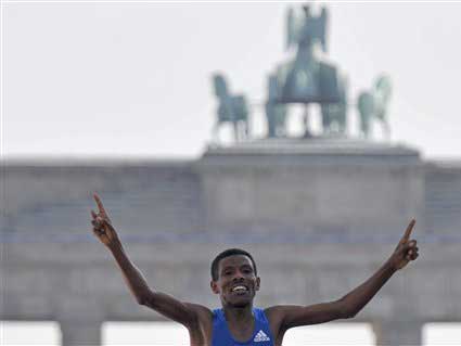 Haile Gebrselassie gewinnt den Berlin-Marathon