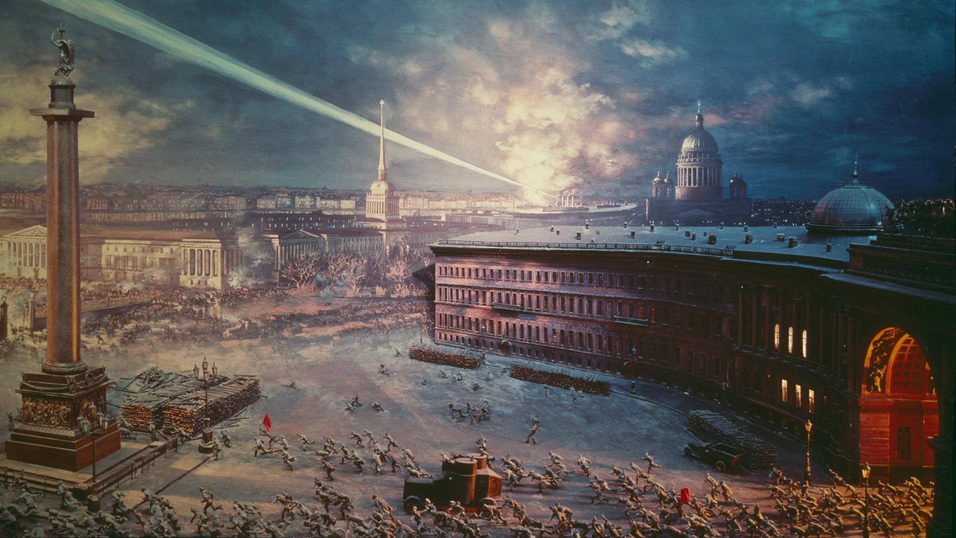 Erstürmung des Winterpalastes in Petrograd (St.Petersburg) am 7.November 1917.