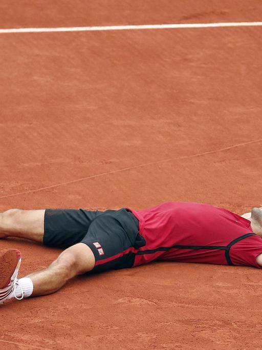 Novak Djokovic nach seinem Sieg über Andy Murray bei den French Open.