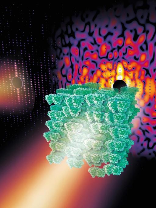 Ungeordnete Kristalle aus komplexen Biomolekülen erzeugen im Röntgenlicht ein kontinuierliches Streubild