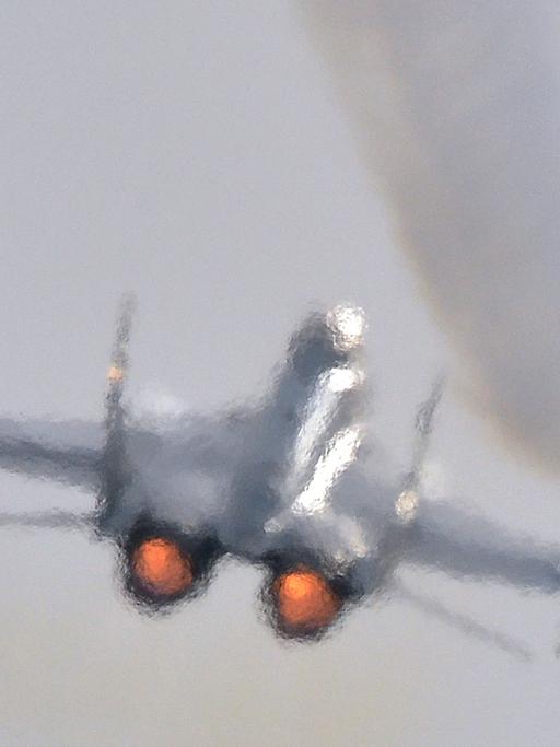 Eine russische MiG-35, hier bei einer Flugshow im vergangenen Jahr.