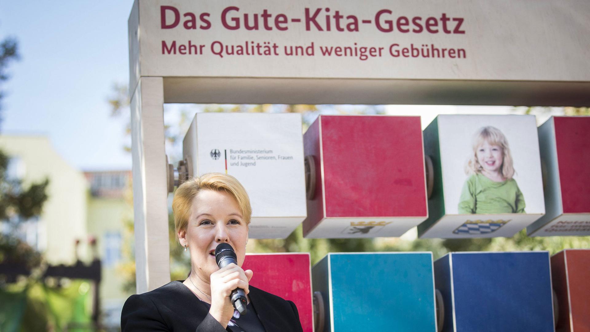 Bundesfamilienministerin Franziska Giffey stellt "Gute-Kita-Gesetzes" in Berlin vor.