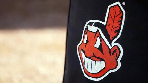 Das Vereinsemblem der US-Baseballmannschaft Cleveland Indians, Chief Wahoo.