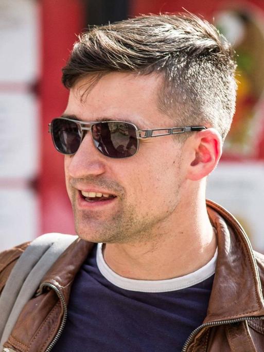 Das Foto zeigt Martin Sellner, einen der Anführer der rechten Identitären Bewegung in Österreich, hier in Garmisch-Partenkirchen im September 2018.