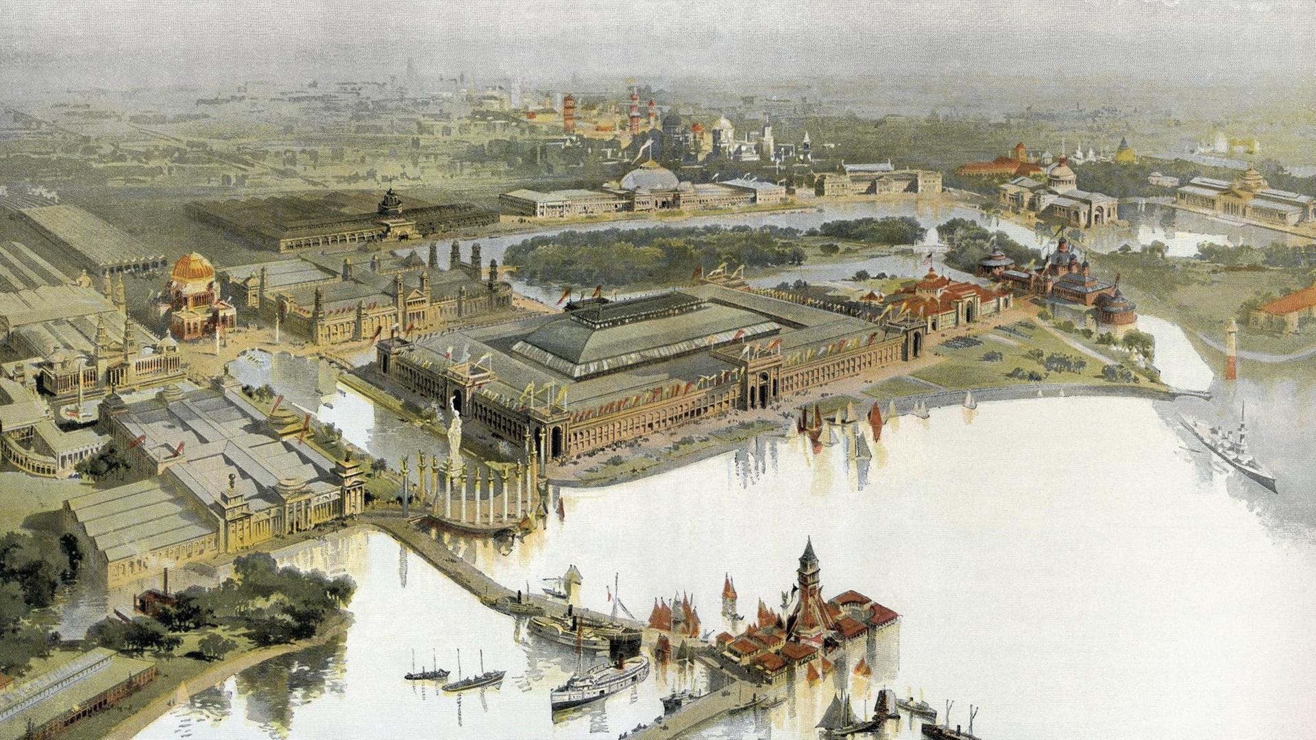 Historische Illustration: die Weltausstellung in Chicago, Illinois, USA, 1893