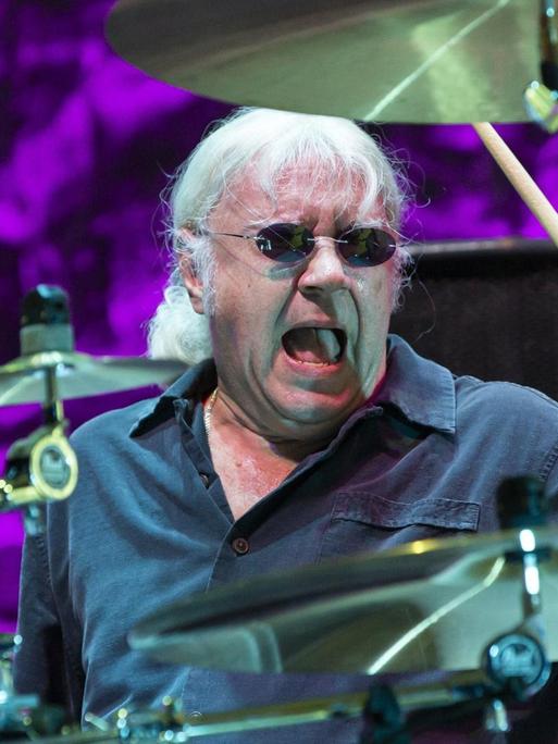 Schlagzeuger Ian Paice bei einem Konzert von Deep Purple in Budapest im Dezember 2019
