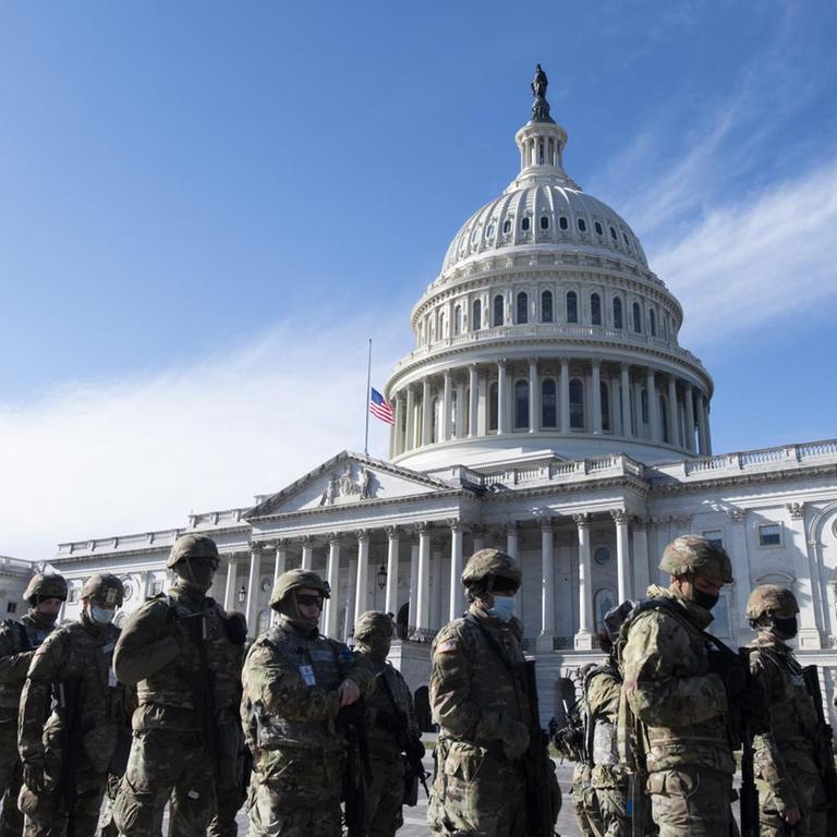 Vor der Amtseinführung von Joe Biden als US-Präsident sind in der US-Hauptstadt viele Soldaten zusammengezogen worden 