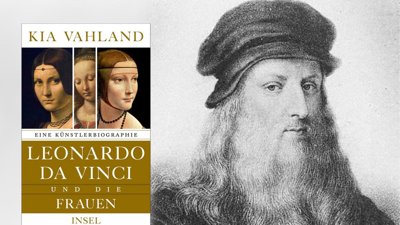 Cover von Kia Vahlands Buch "Leonardo da Vinci und die Frauen". Im Hintergrund ist ein undatiertes Gemälde von Leonardo da Vinci zu sehen.