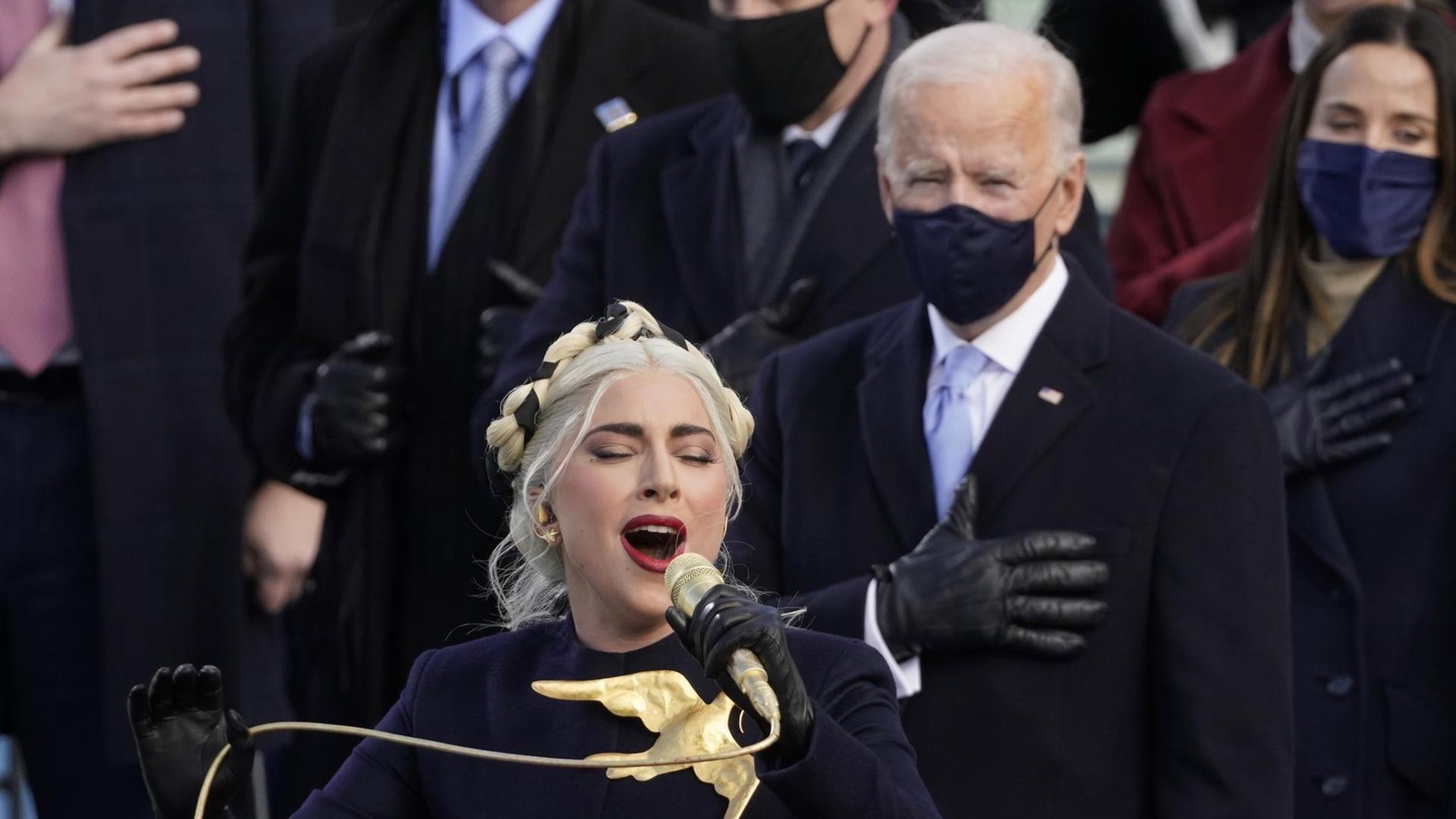 Lady Gaga bei der Amtseinführung von US-Präsident Joe Biden