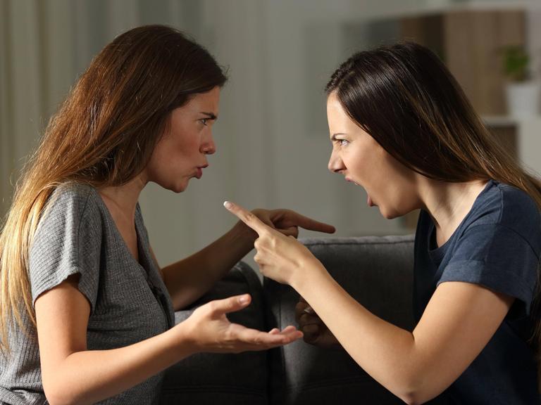 Zwei Frauen streiten sich Zwei Frauen streiten sich