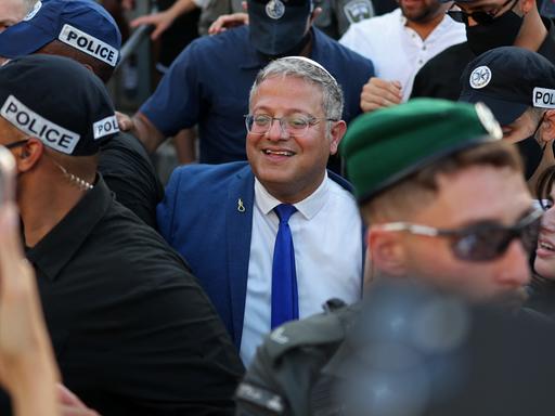 Itamar Ben-Gvir, Minister für die Nationale Sicherheit in Israel bei einer Parade in Jerusalem im Mai 2026. Itamar Ben-Gvir, Minister für die Nationale Sicherheit in Israel bei einer Parade in Jerusalem im Mai 2026.