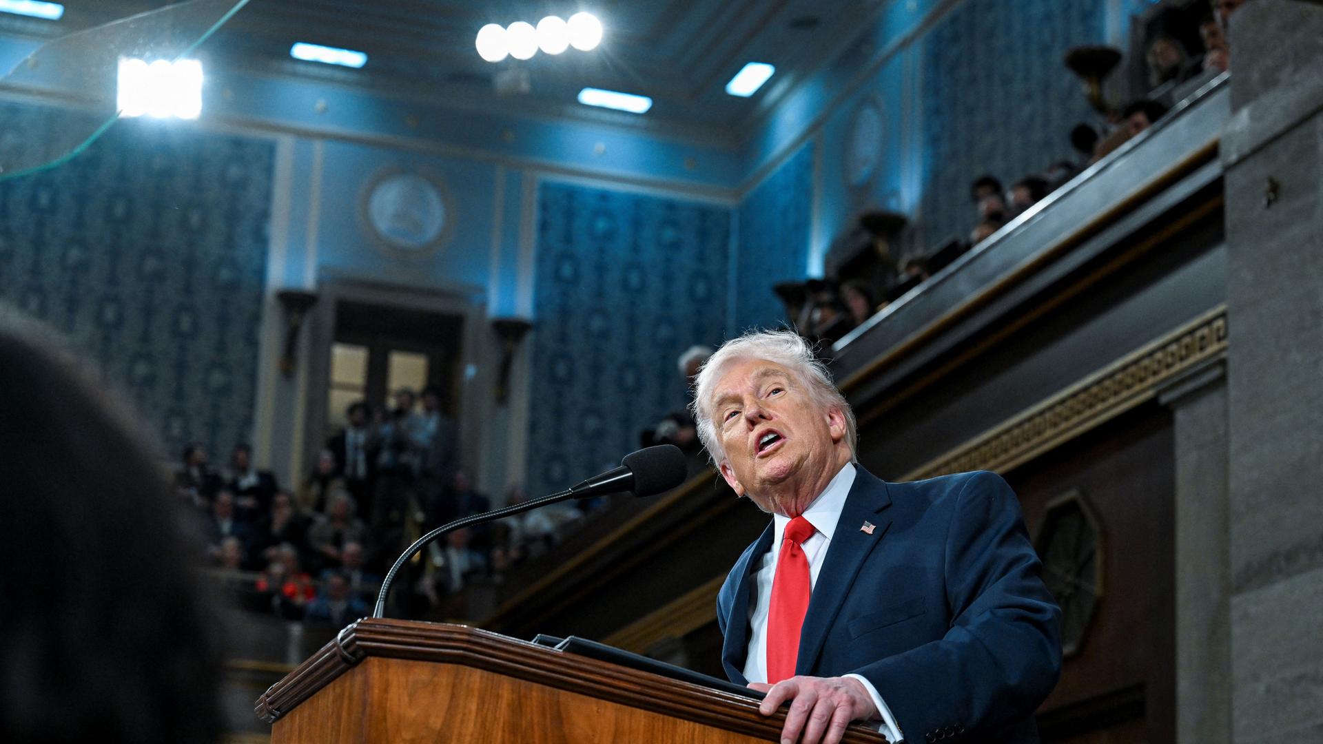 US-Präsident Donald Trump während seiner Rede zur Lage der Nation vor dem Kongress in Washington
