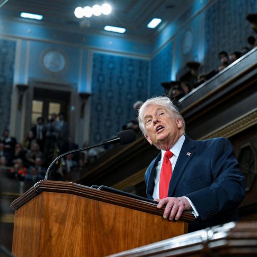 US-Präsident Donald Trump während seiner Rede zur Lage der Nation vor dem Kongress in Washington