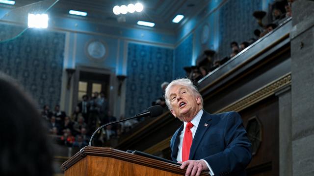 US-Präsident Donald Trump während seiner Rede zur Lage der Nation vor dem Kongress in Washington