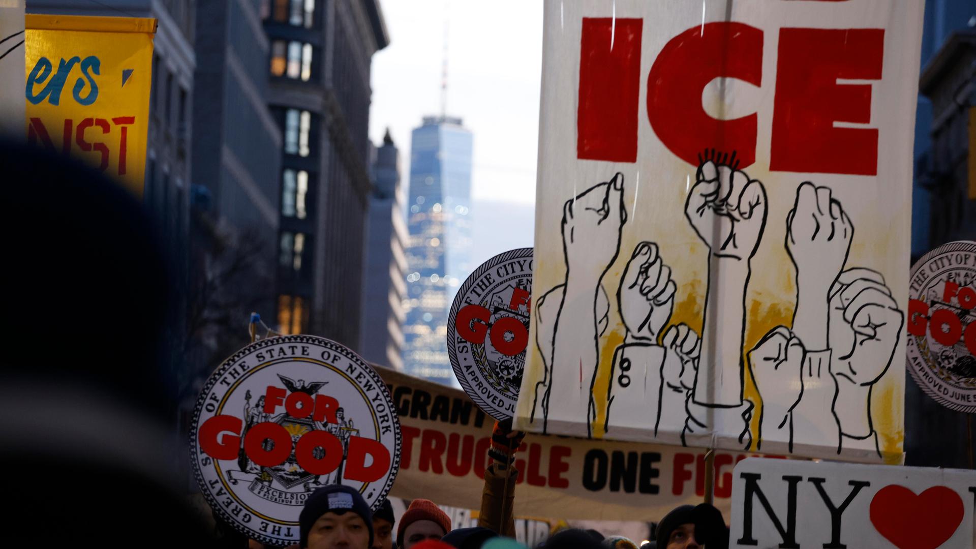 Proteste gegen die US-Einwanderungsbehörde ICE in New York