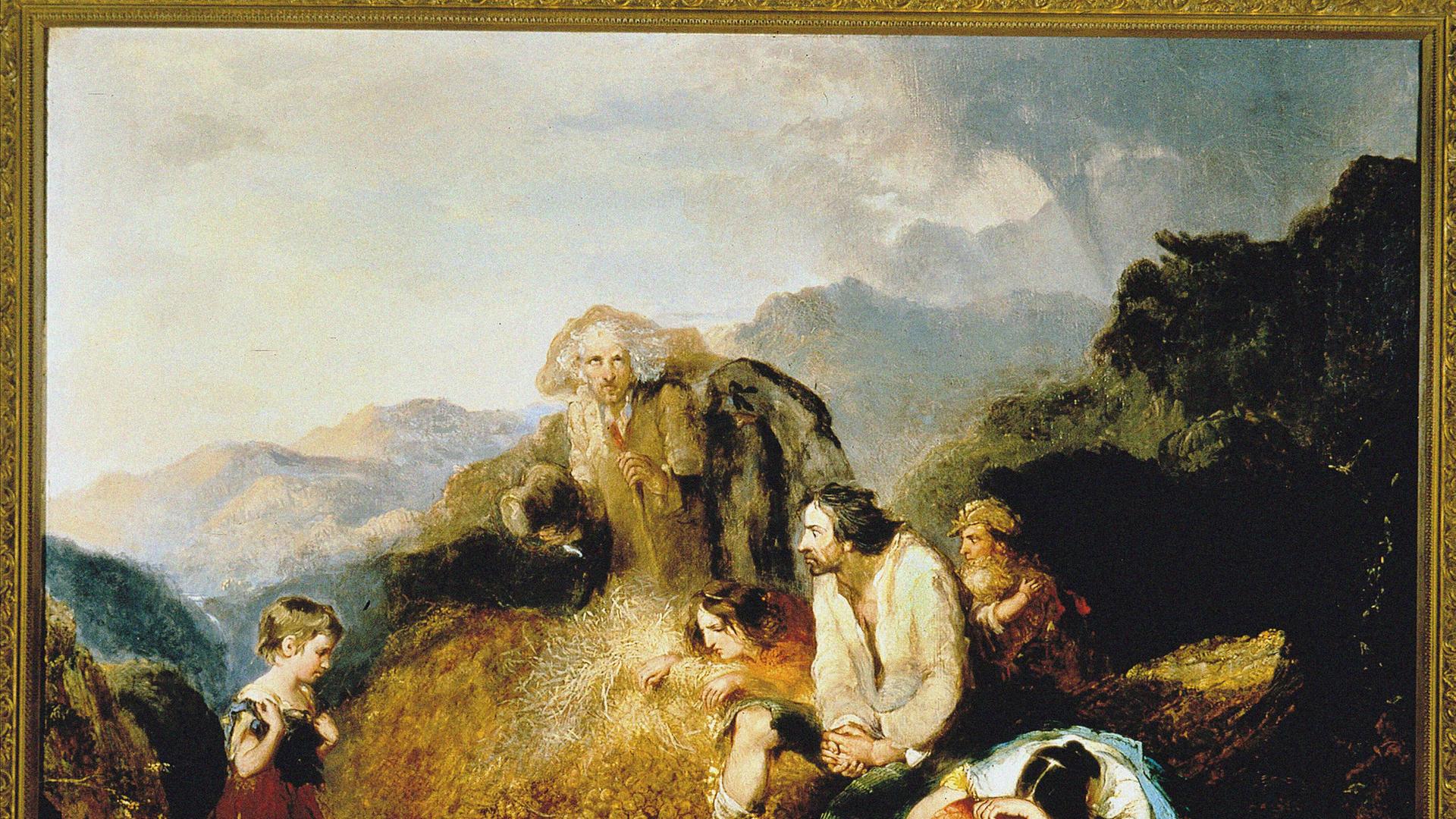 "The Potato Blight" aus dem Jahr 1847. Das Gemälde befindet sich in der National Folklore Collection in Dublin