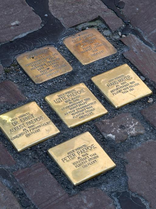 Stolpersteine als Mahnmal für Holocaust-Opfer Stolpersteine als Mahnmal für Holocaust-Opfer