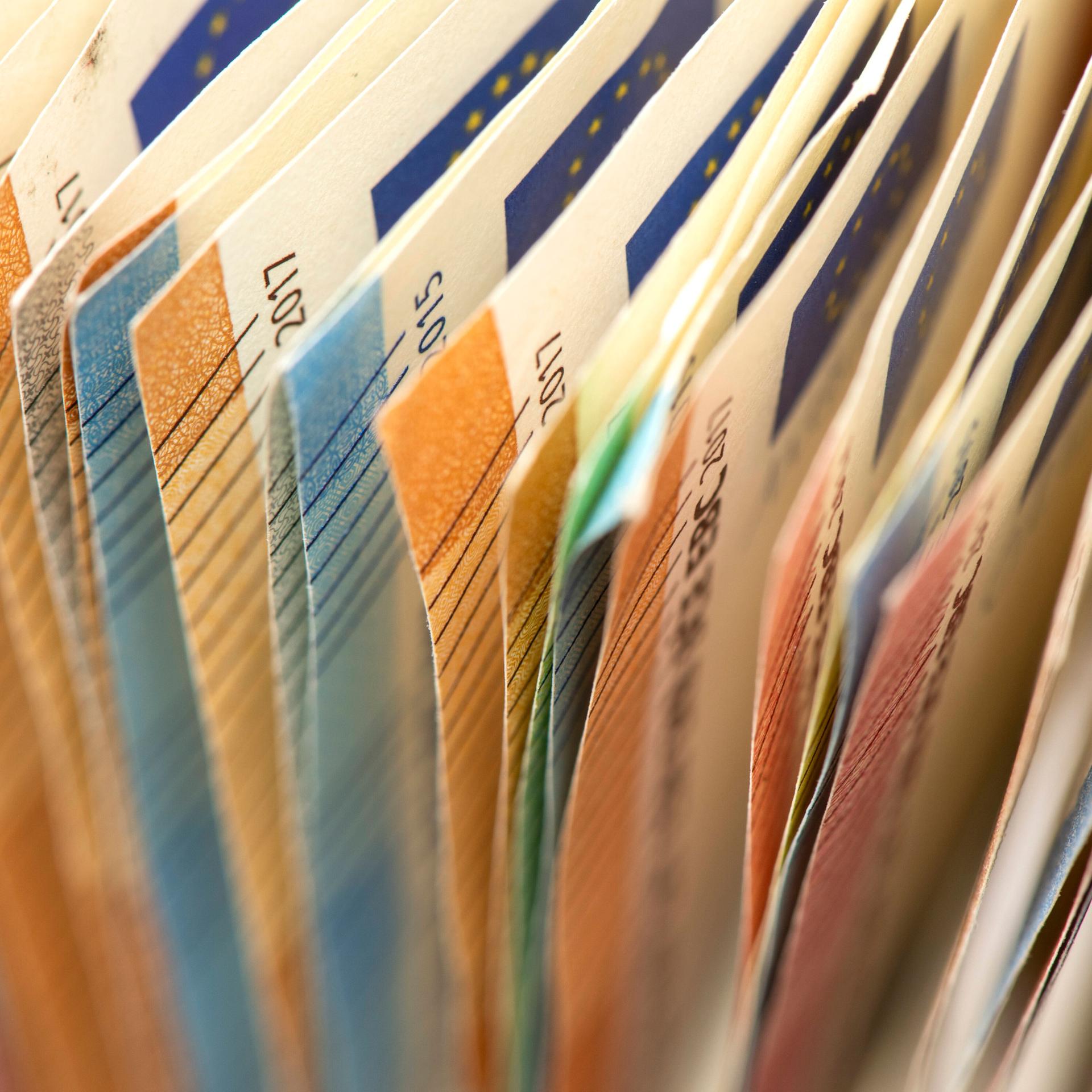 Euro Banknoten und Geldscheine