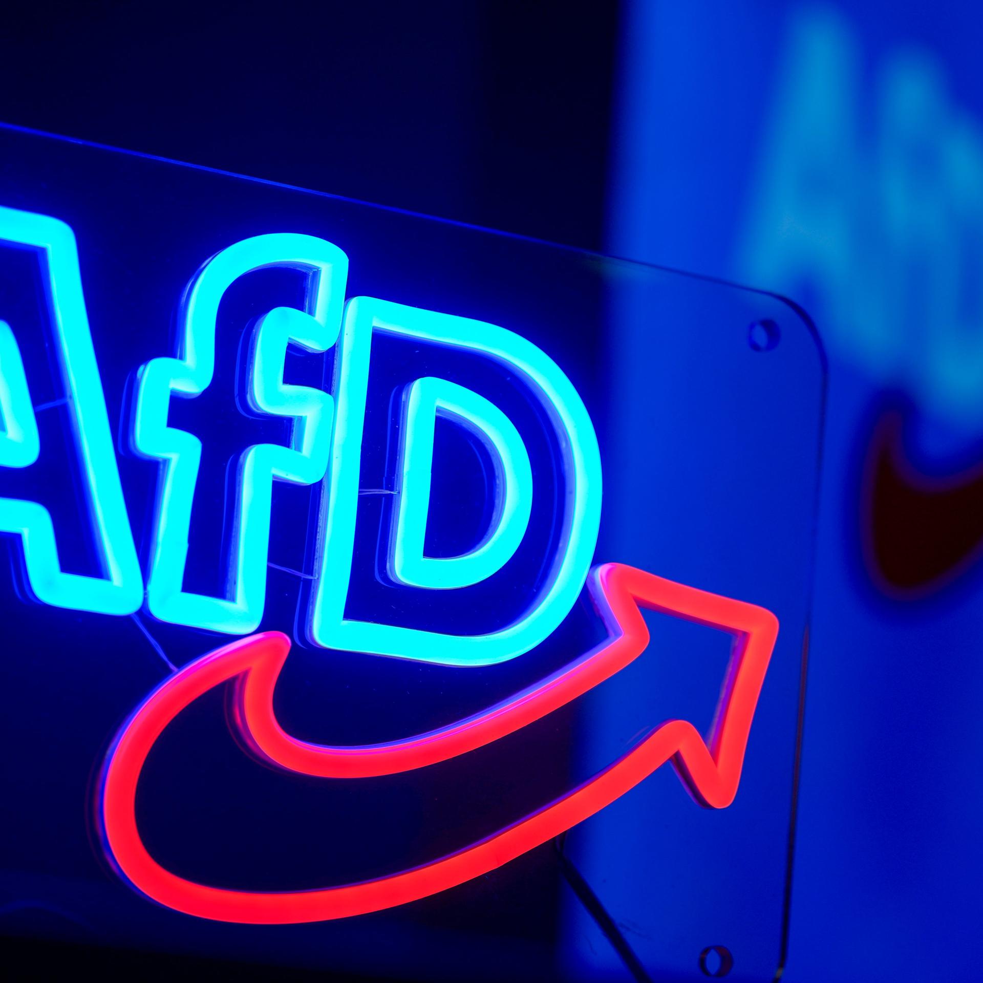 AfD Logo waehrend des 15. Bundesparteitag der AfD in der Grugahalle am 29. June 2024 in Essen,