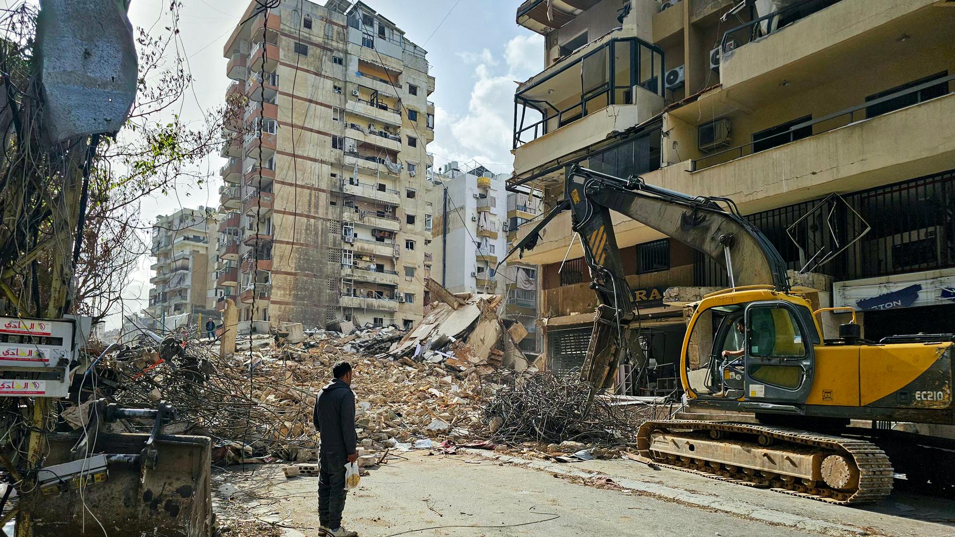 Nach israelischen Angriffen: Trümmer im Süden der libanesischen Hauptstadt Beirut, aufgenommen am 19. April 2026